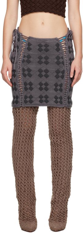 Isa Boulder Isa Boulder SSENSE Exclusive Gray Expandable Miniskirt