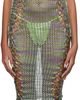 Isa Boulder Isa Boulder SSENSE Exclusive Green & Purple Broken Vase Dress - 1