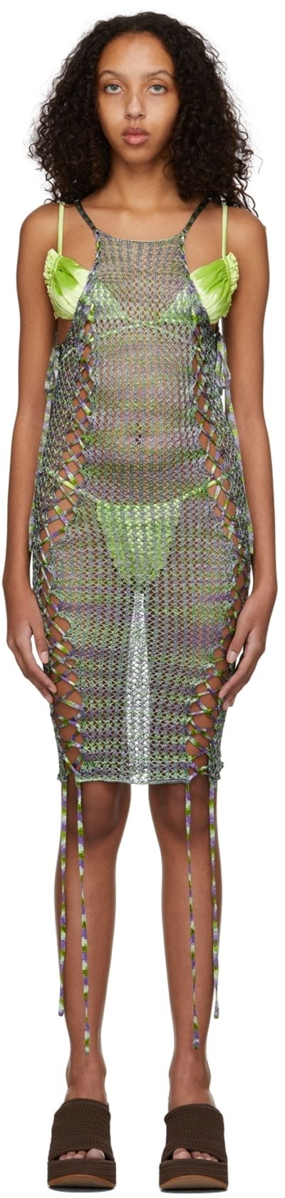 Isa Boulder Isa Boulder SSENSE Exclusive Green & Purple Broken Vase Dress