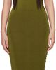 Isa Boulder Isa Boulder SSENSE Exclusive Khaki Jigsaw Midi Dress - 1