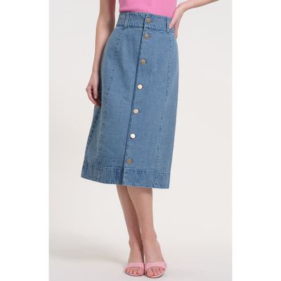 Isaac Mizrahi New York Isaac Mizrahi New York Button Front Denim Skirt 