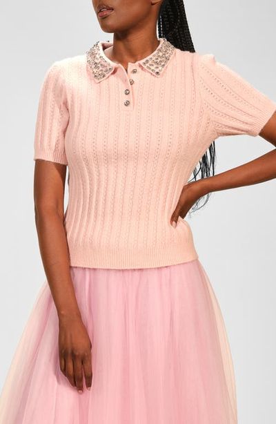 Isaac Mizrahi New York Isaac Mizrahi New York Crystal Accent Polo Sweater