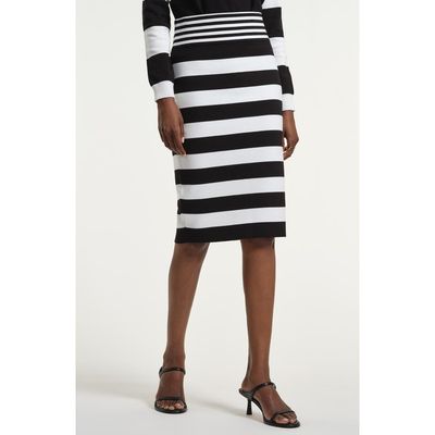 Isaac Mizrahi New York Isaac Mizrahi New York Mixed Stripe Knit Skirt