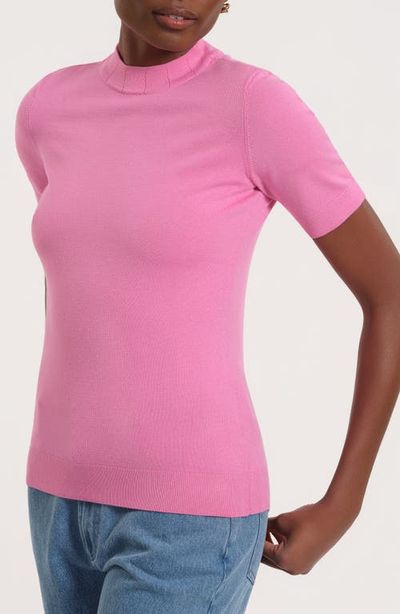 Isaac Mizrahi New York Isaac Mizrahi New York Mock Neck Short Sleeve Sweater