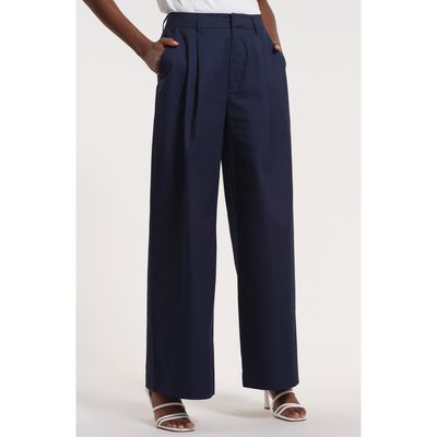 Isaac Mizrahi New York Isaac Mizrahi New York Pleated High Waist Cotton Wide Leg Pants