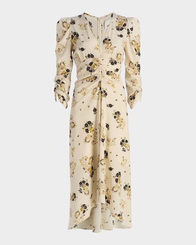 Isabel Marant Albini Floral Silk Midi Dress