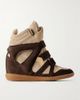 ISABEL MARANT Bekett two-tone suede wedge sneakers - 1