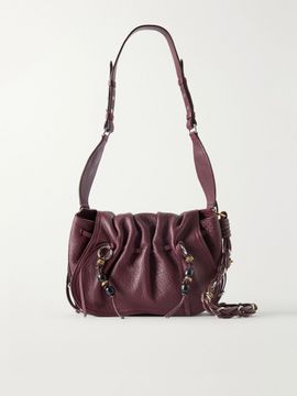 ISABEL MARANT Bolton embellished tasseled textured-leather shoulder bag