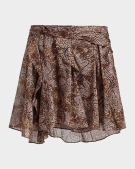 Isabel Marant Camia Paisley-Print Ruflled Mini Skirt