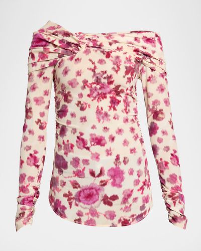 Isabel Marant Danka Draped Stretch Silk Top