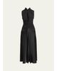 Isabel Marant Delfi Sleeveless Ruched Keyhole Satin Midi Dress - 1