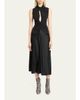 Isabel Marant Delfi Sleeveless Ruched Keyhole Satin Midi Dress - 2