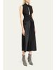 Isabel Marant Delfi Sleeveless Ruched Keyhole Satin Midi Dress - 4