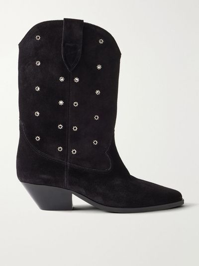 ISABEL MARANT Duerto eyelet-embellished suede ankle boots