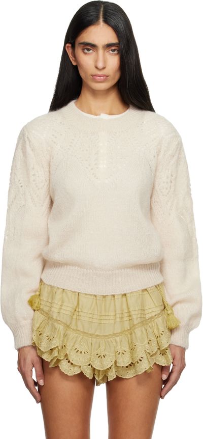Isabel Marant Etoile Isabel Marant Etoile Beige Jenia Openwork Mohair Knit Sweater
