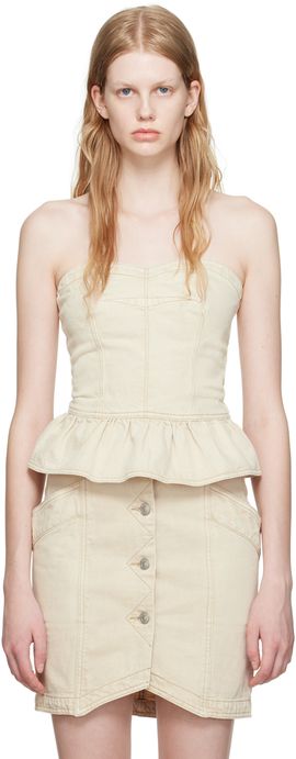 Isabel Marant Etoile Isabel Marant Etoile Beige Solizinia Denim Camisole