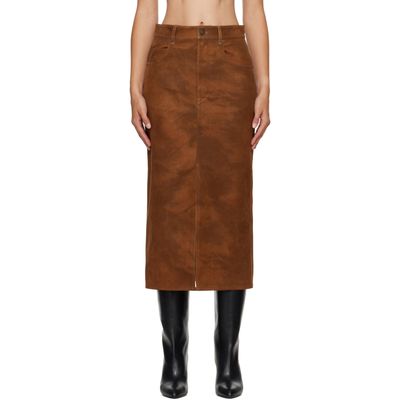 Isabel Marant Etoile Isabel Marant Etoile Brown Bisane Faux-Suede Midi Skirt