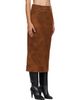 Isabel Marant Etoile Isabel Marant Etoile Brown Bisane Faux-Suede Midi Skirt - 2