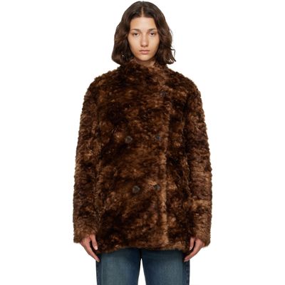 Isabel Marant Etoile Isabel Marant Etoile Brown Jya Faux-Fur Coat