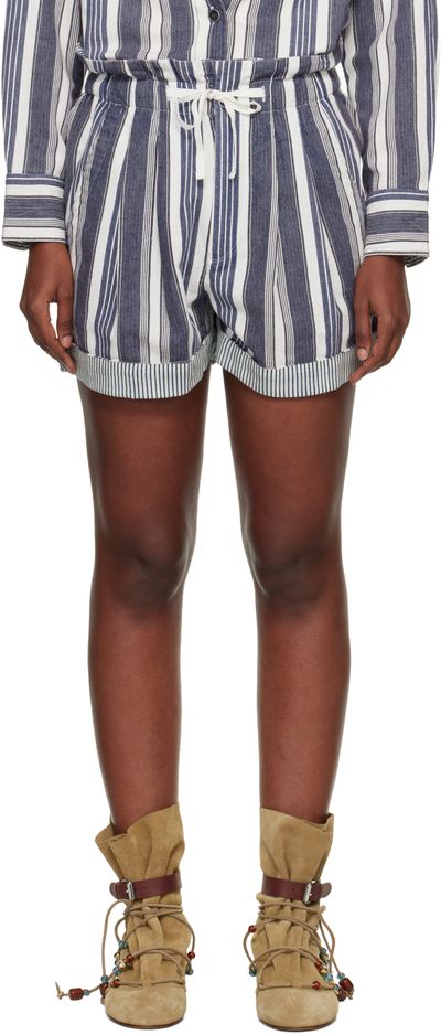 Isabel Marant Etoile Isabel Marant Etoile Navy & Off-White Nirma Summer Striped Shorts