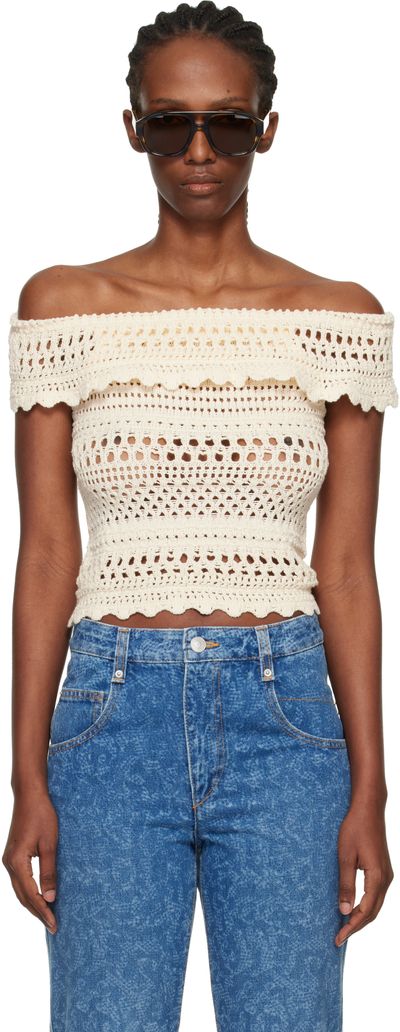 Isabel Marant Etoile Isabel Marant Etoile Off-White Zaelle Summer Crochet Knit Top