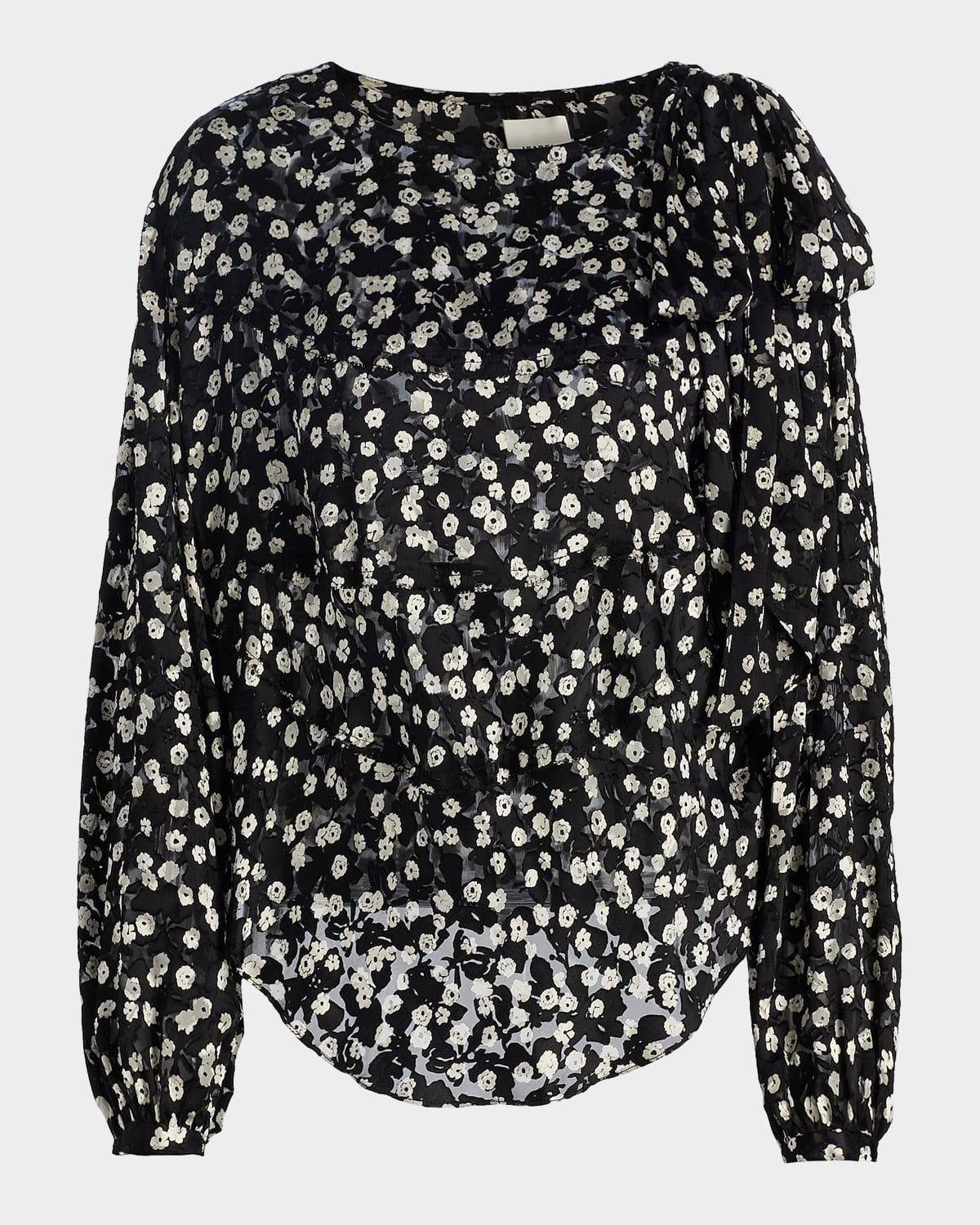 Isabel Marant Firma Floral Silk-Blend Blouse