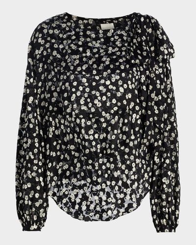 Isabel Marant Firma Floral Silk-Blend Blouse