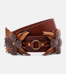 Isabel Marant Isabel Marant Aska floral-appliquÃ© leather belt