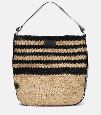 Isabel Marant Isabel Marant Bayia striped raffia shoulder bag