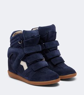 Isabel Marant Isabel Marant Beckett leather and suede wedge sneakers