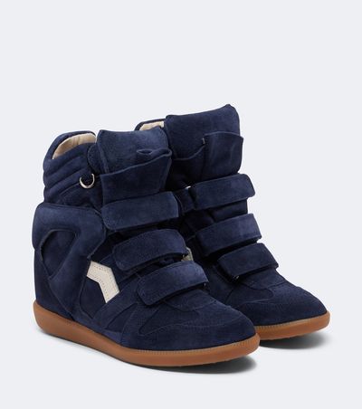 Isabel Marant Isabel Marant Beckett leather and suede wedge sneakers