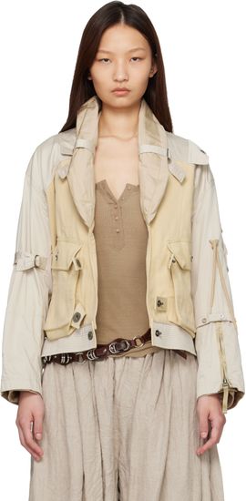 Isabel Marant Isabel Marant Beige Julissa Cotton Bomber Jacket