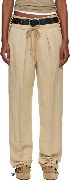Isabel Marant Isabel Marant Beige Sharon Linen Silk Trousers