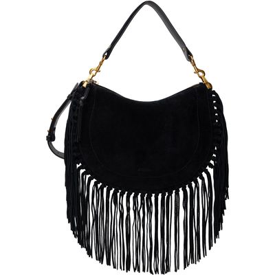 Isabel Marant Isabel Marant Black Oskan Soft Zip Fringes Bag