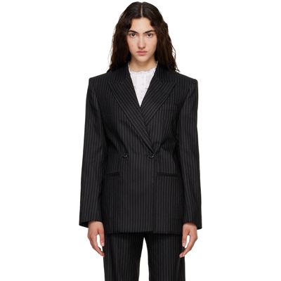 Isabel Marant Isabel Marant Black Ranya Stripe Wool Blazer
