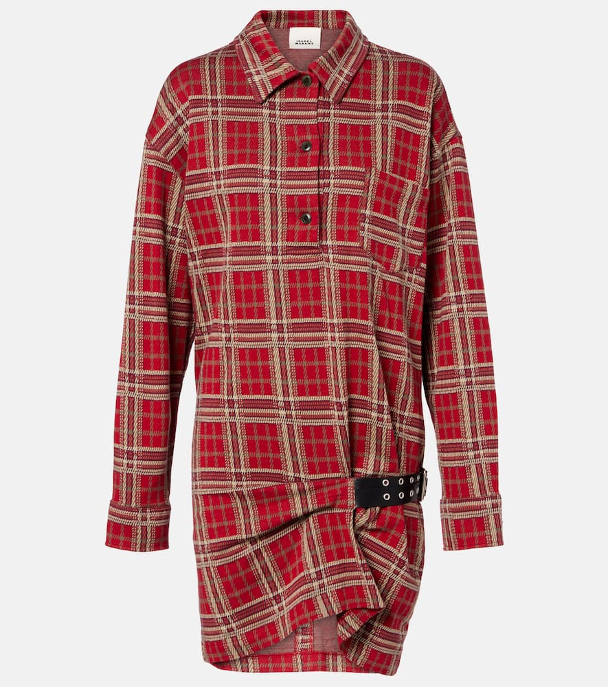 isabel marant plaid shirt dress Isabel Marant toile Ondria Plaid Cotton Shirt Dress In Black