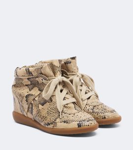 Isabel Marant Isabel Marant Bobby snake-effect leather wedge sneakers