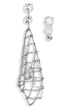 Isabel Marant Isabel Marant Crystal Mesh Asymmetric Drop Earrings