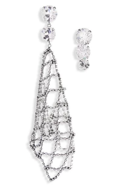 Isabel Marant Isabel Marant Crystal Mesh Asymmetric Drop Earrings