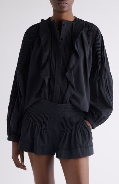 Isabel Marant Isabel Marant Cubraly Ruffle Cotton Button-Up Shirt