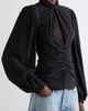 Isabel Marant Isabel Marant Depsona Twisted Mock Neck Silk Top - 5