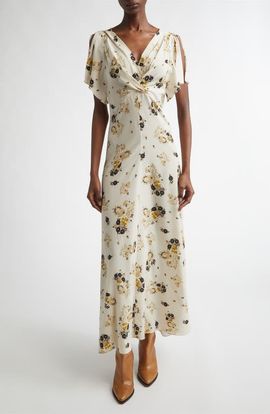 Isabel Marant Isabel Marant Falja Floral Stretch Silk A-Line Dress