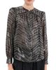 Isabel Marant Isabel Marant Farali Gathered Silk Blouse Black/Silver - 1