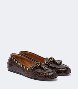 Isabel Marant Isabel Marant Faxel snake-effect studded leather loafers