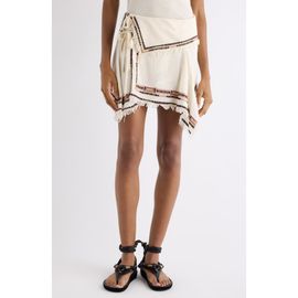Isabel Marant Isabel Marant Feriel Embroidered Fringe Silk Wrap Skirt