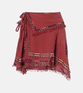 Isabel Marant Isabel Marant Feriel embroidered silk wrap miniskirt