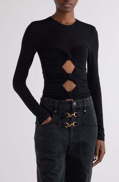Isabel Marant Isabel Marant Gladice Bow Cutout Long Sleeve Knit Top