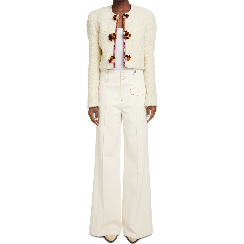 Isabel Marant Isabel Marant Gradiazi Pompom Crop Wool Blend Jacket