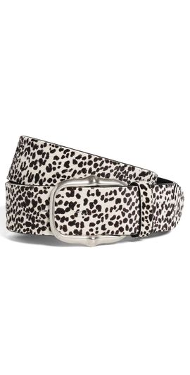 Isabel Marant Isabel Marant Holis Pony Hair Leather Belt Chalk/Black/Silver