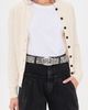 Isabel Marant Isabel Marant Holis Pony Hair Leather Belt Chalk/Black/Silver - 3